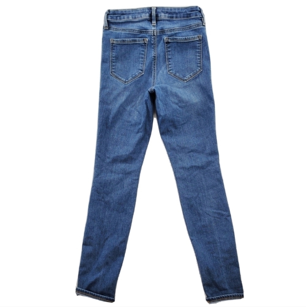 Athleta Sculptek Blue Jean 0 25x28 Azure Medium Wash Skinny Stretchy Athleisure - Picture 3 of 15